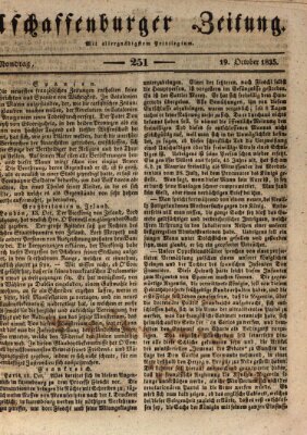 Aschaffenburger Zeitung Montag 19. Oktober 1835