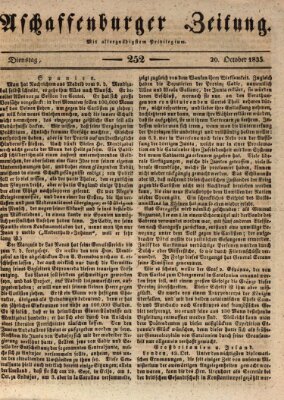 Aschaffenburger Zeitung Dienstag 20. Oktober 1835
