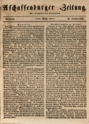 Aschaffenburger Zeitung Mittwoch 28. Oktober 1835
