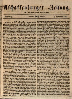 Aschaffenburger Zeitung Samstag 7. November 1835
