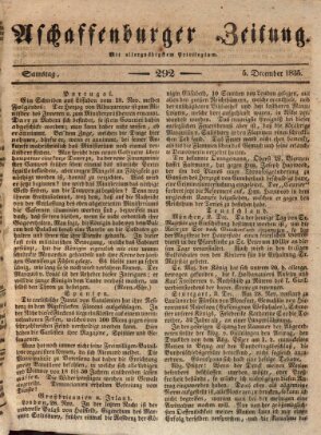 Aschaffenburger Zeitung Samstag 5. Dezember 1835