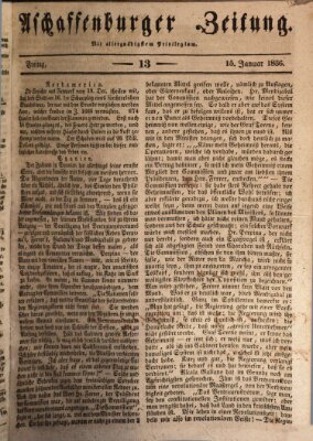 Aschaffenburger Zeitung Freitag 15. Januar 1836