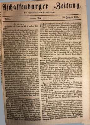 Aschaffenburger Zeitung Freitag 29. Januar 1836