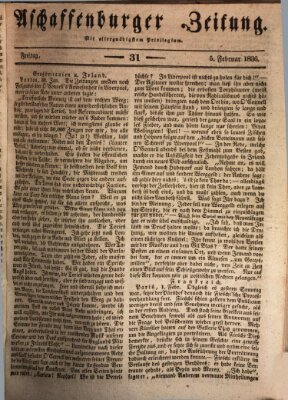 Aschaffenburger Zeitung Freitag 5. Februar 1836