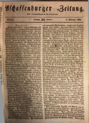 Aschaffenburger Zeitung Samstag 6. Februar 1836
