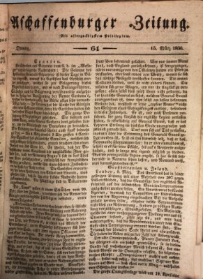Aschaffenburger Zeitung Dienstag 15. März 1836