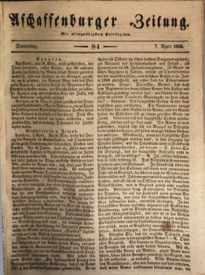 Aschaffenburger Zeitung Donnerstag 7. April 1836