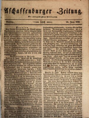 Aschaffenburger Zeitung Samstag 25. Juni 1836