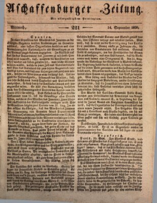 Aschaffenburger Zeitung Mittwoch 14. September 1836