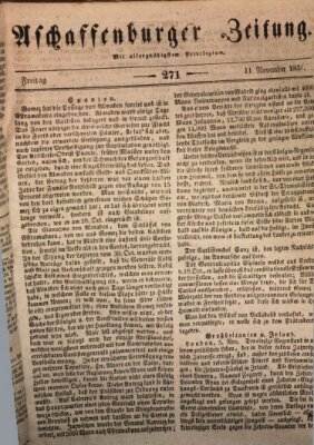 Aschaffenburger Zeitung Freitag 11. November 1836