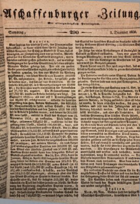 Aschaffenburger Zeitung Samstag 3. Dezember 1836
