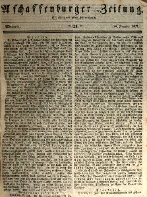 Aschaffenburger Zeitung Mittwoch 25. Januar 1837