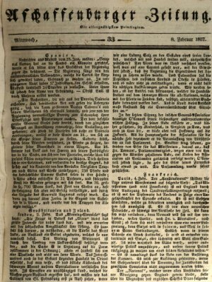Aschaffenburger Zeitung Mittwoch 8. Februar 1837