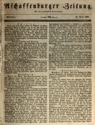 Aschaffenburger Zeitung Mittwoch 26. April 1837