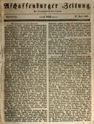 Aschaffenburger Zeitung Donnerstag 27. April 1837