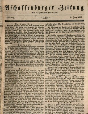Aschaffenburger Zeitung Montag 5. Juni 1837