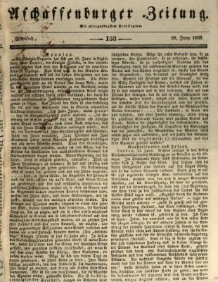 Aschaffenburger Zeitung Mittwoch 28. Juni 1837