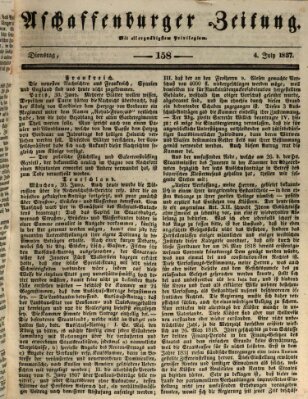 Aschaffenburger Zeitung Dienstag 4. Juli 1837