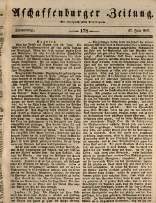 Aschaffenburger Zeitung Donnerstag 27. Juli 1837