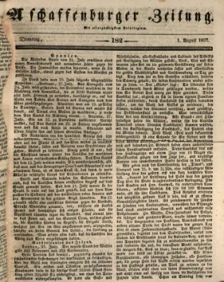 Aschaffenburger Zeitung Dienstag 1. August 1837