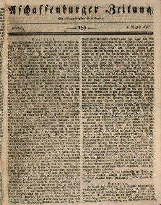 Aschaffenburger Zeitung Freitag 4. August 1837
