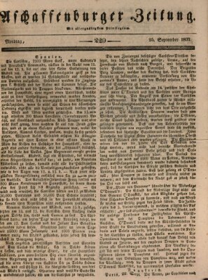 Aschaffenburger Zeitung Montag 25. September 1837