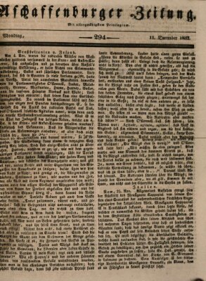 Aschaffenburger Zeitung Montag 11. Dezember 1837