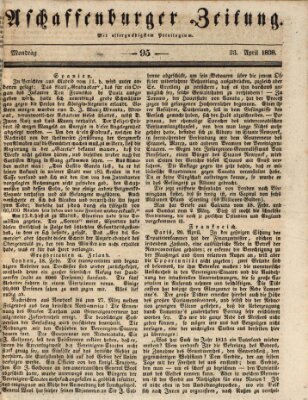 Aschaffenburger Zeitung Montag 23. April 1838