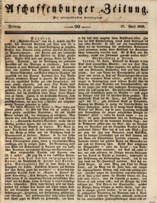 Aschaffenburger Zeitung Freitag 27. April 1838