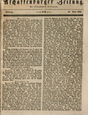 Aschaffenburger Zeitung Montag 30. April 1838