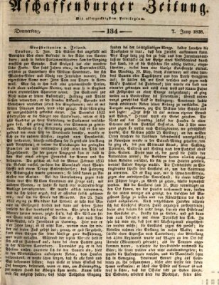 Aschaffenburger Zeitung Donnerstag 7. Juni 1838