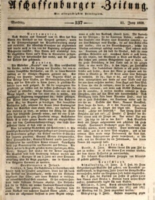 Aschaffenburger Zeitung Montag 11. Juni 1838