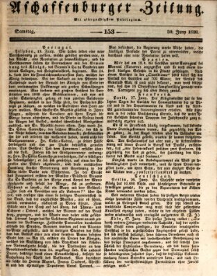 Aschaffenburger Zeitung Samstag 30. Juni 1838