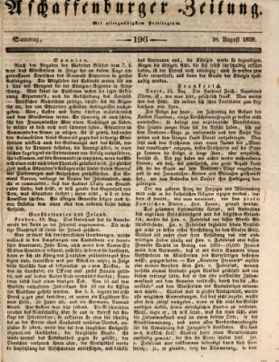 Aschaffenburger Zeitung Samstag 18. August 1838