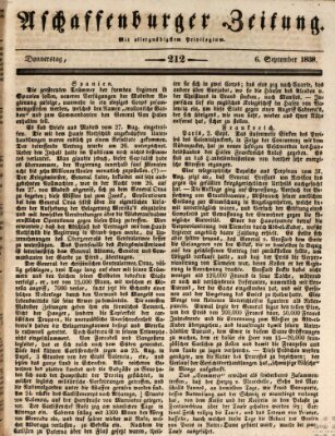 Aschaffenburger Zeitung Donnerstag 6. September 1838