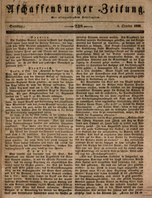 Aschaffenburger Zeitung Samstag 6. Oktober 1838