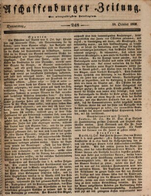 Aschaffenburger Zeitung Donnerstag 18. Oktober 1838