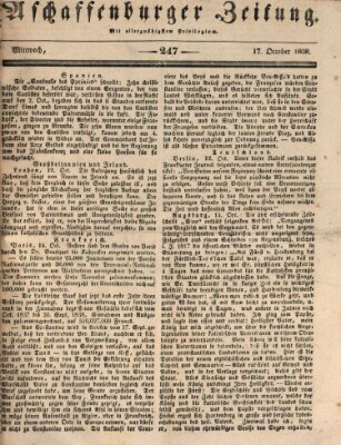 Aschaffenburger Zeitung Mittwoch 17. Oktober 1838