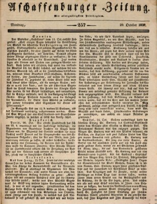 Aschaffenburger Zeitung Montag 29. Oktober 1838