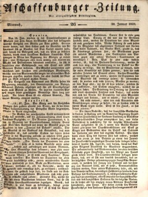 Aschaffenburger Zeitung Mittwoch 30. Januar 1839