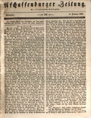 Aschaffenburger Zeitung Mittwoch 6. Februar 1839