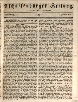 Aschaffenburger Zeitung Donnerstag 7. Februar 1839