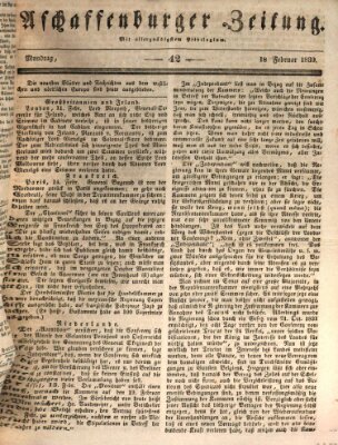 Aschaffenburger Zeitung Montag 18. Februar 1839