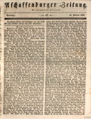 Aschaffenburger Zeitung Samstag 23. Februar 1839