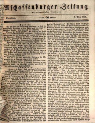 Aschaffenburger Zeitung Samstag 9. März 1839