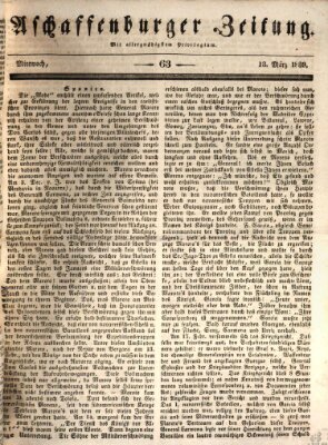 Aschaffenburger Zeitung Mittwoch 13. März 1839