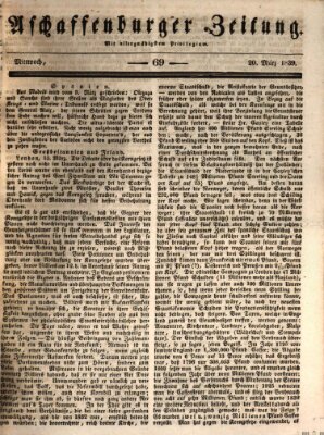 Aschaffenburger Zeitung Mittwoch 20. März 1839