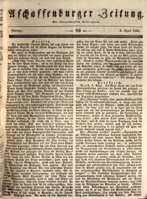 Aschaffenburger Zeitung Freitag 5. April 1839