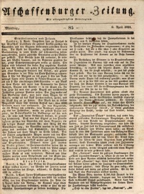 Aschaffenburger Zeitung Montag 8. April 1839