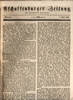 Aschaffenburger Zeitung Mittwoch 1. Mai 1839